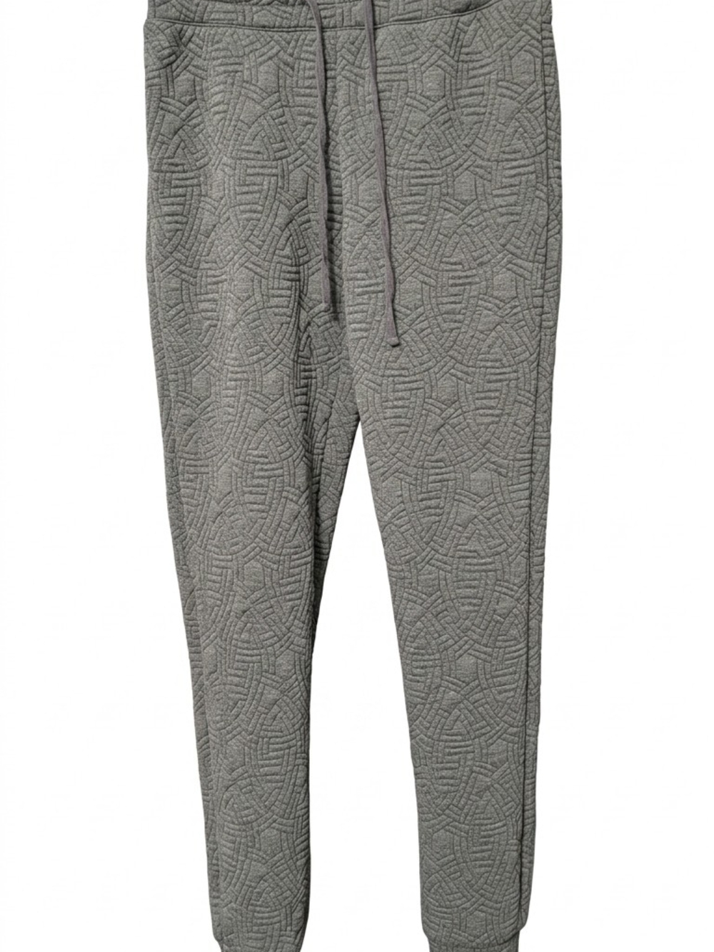 Fabletics Gray Textured Quilted Joggers Drawstring Pants | Size XS